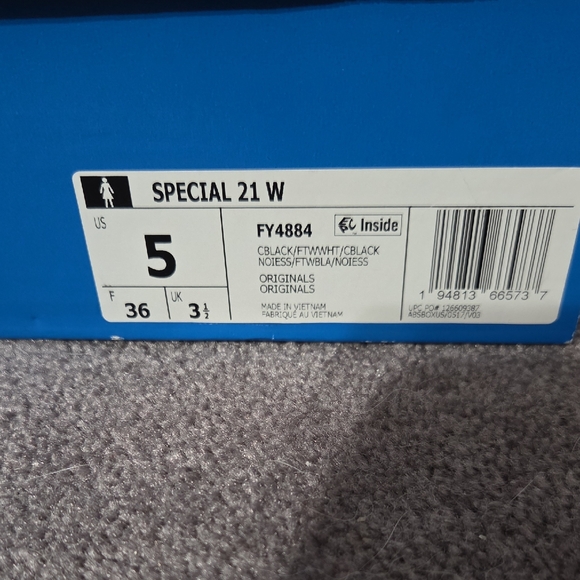 Adidas Special 21 Black And White Casual Running Shoes Womens Size 5 - Picture 4 of 4